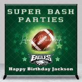 Lofaris Green Star Rugby Custom Name Birthday Party Backdrop